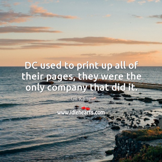 Dc used to print up all of their pages, they were the only company that did it. Image