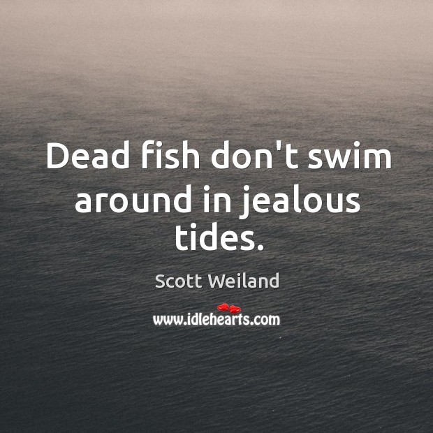Dead fish don’t swim around in jealous tides. Scott Weiland Picture Quote