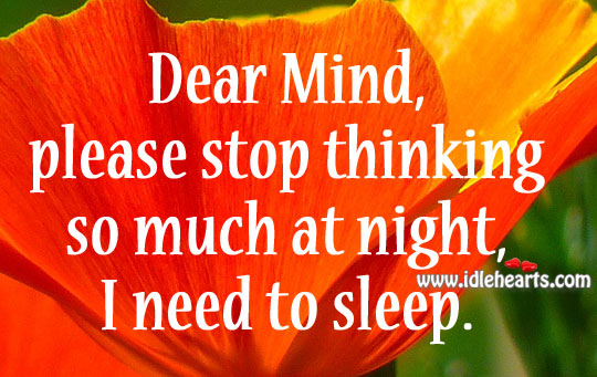 Dear mind, please stop thinking Image