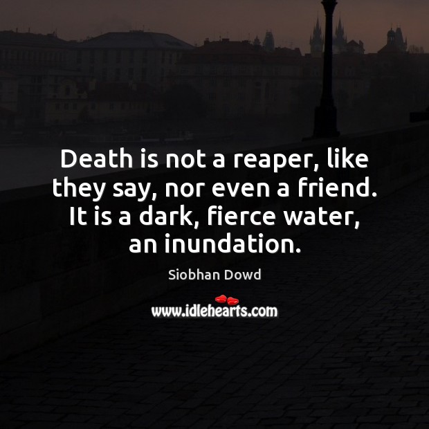 Death is not a reaper, like they say, nor even a friend. Siobhan Dowd Picture Quote