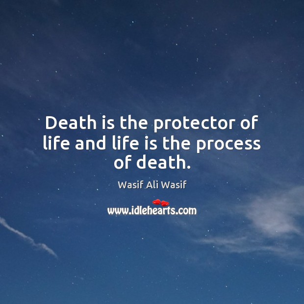 Death is the protector of life and life is the process of death. Wasif Ali Wasif Picture Quote