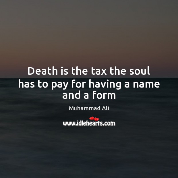 Death is the tax the soul has to pay for having a name and a form Image
