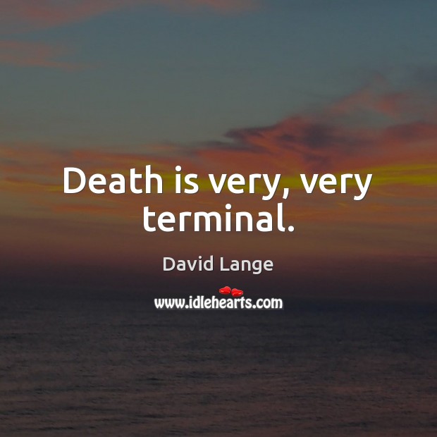 Death is very, very terminal. David Lange Picture Quote