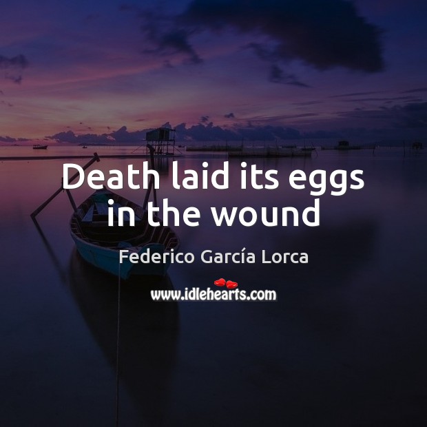 Death laid its eggs in the wound Federico García Lorca Picture Quote