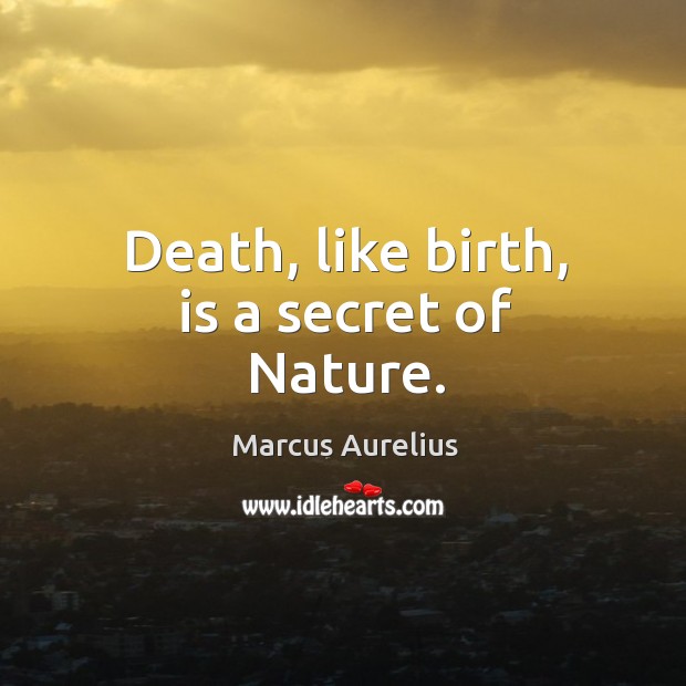 Death, like birth, is a secret of nature. Image
