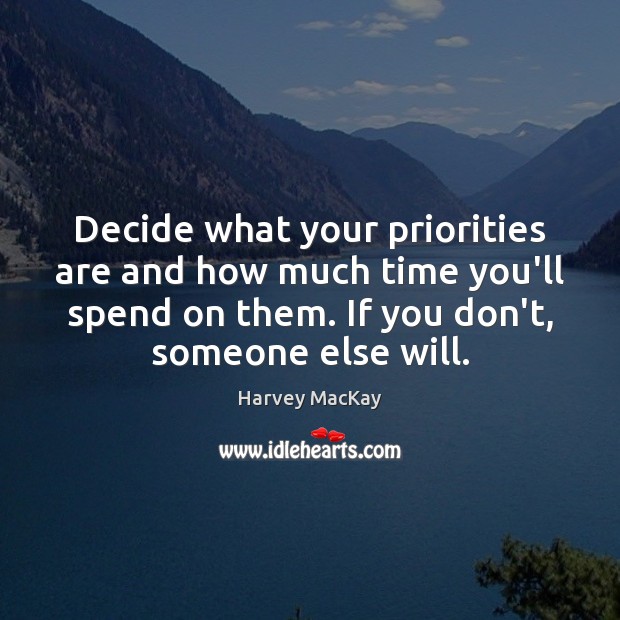 Decide what your priorities are and how much time you’ll spend on Image