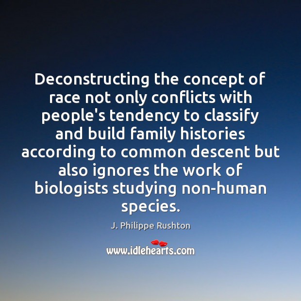Deconstructing the concept of race not only conflicts with people’s tendency to J. Philippe Rushton Picture Quote
