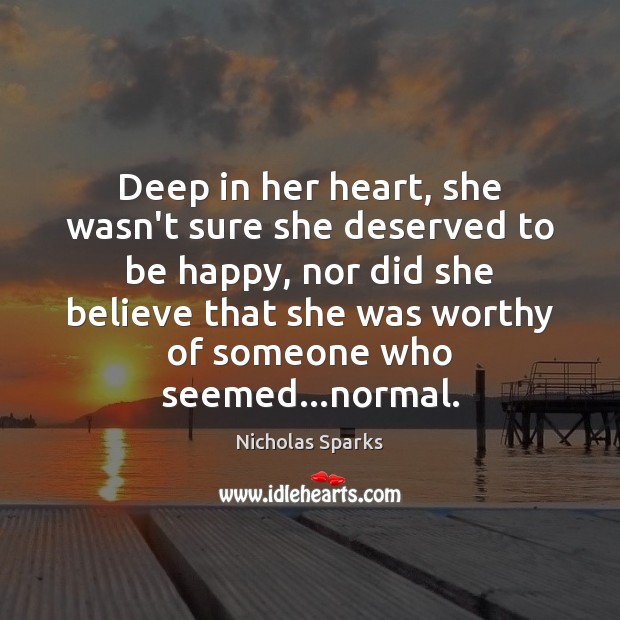 Deep in her heart, she wasn’t sure she deserved to be happy, Image