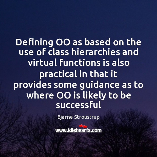Defining OO as based on the use of class hierarchies and virtual Image