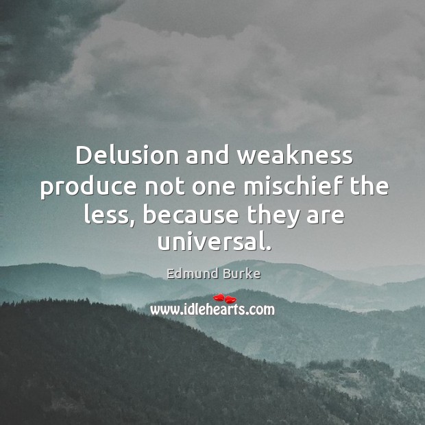 Delusion and weakness produce not one mischief the less, because they are universal. Image