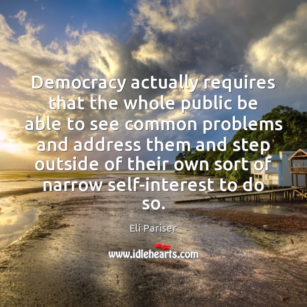 Democracy actually requires that the whole public be able to see common Image