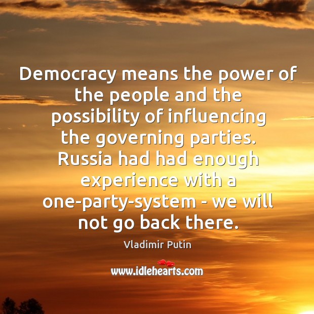 Democracy means the power of the people and the possibility of influencing Image