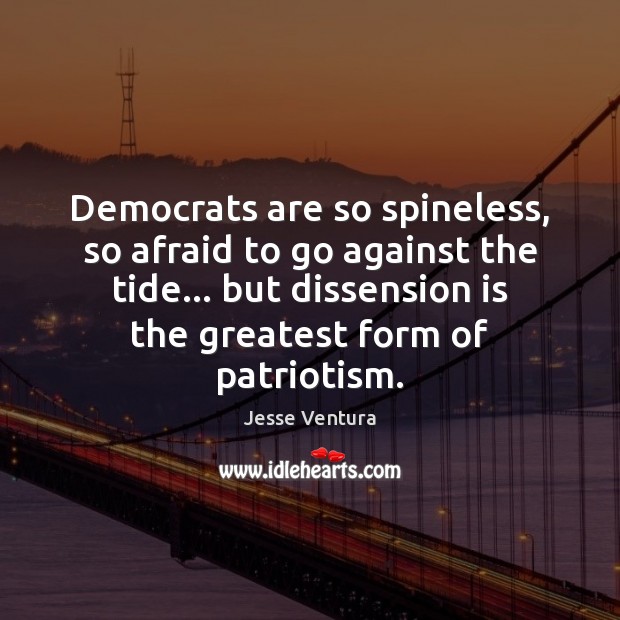 Democrats are so spineless, so afraid to go against the tide… but 
