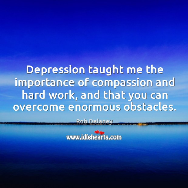 Depression taught me the importance of compassion and hard work, and that Rob Delaney Picture Quote