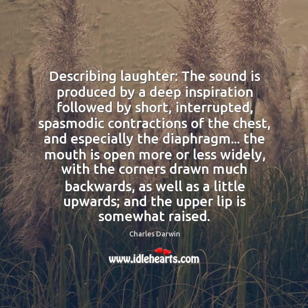 Describing laughter: The sound is produced by a deep inspiration followed by Image