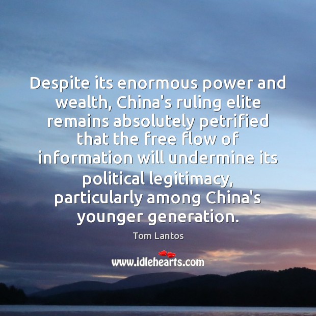 Despite its enormous power and wealth, China’s ruling elite remains absolutely petrified Image
