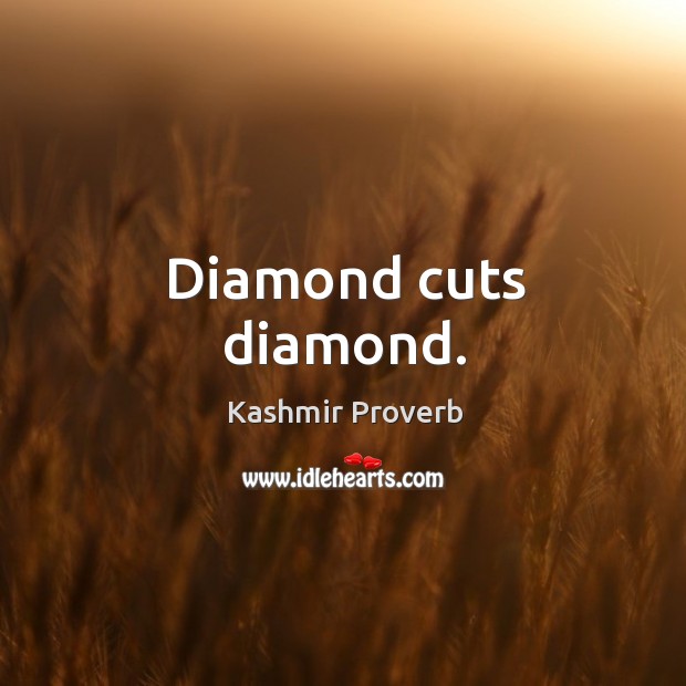 Diamond cuts diamond. Kashmir Proverbs Image