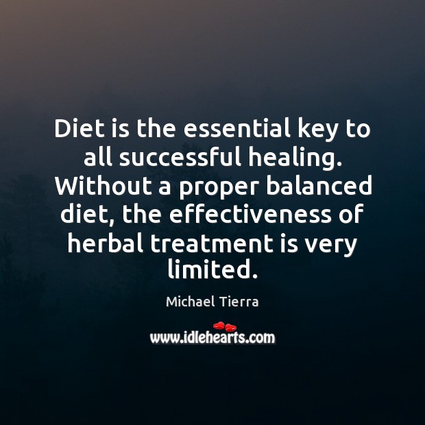 Diet is the essential key to all successful healing. Without a proper Diet Quotes Image