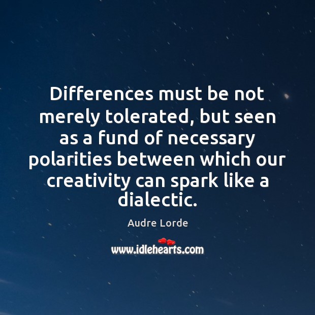 Differences must be not merely tolerated, but seen as a fund of Image