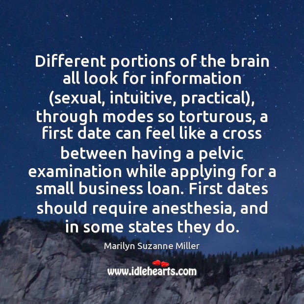 Different portions of the brain all look for information (sexual, intuitive, practical), Image