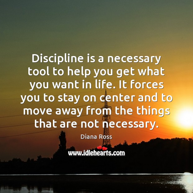 Discipline is a necessary tool to help you get what you want Image
