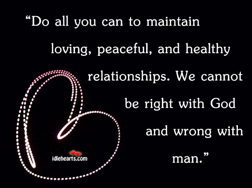 Do all you can to maintain loving, peaceful and Image