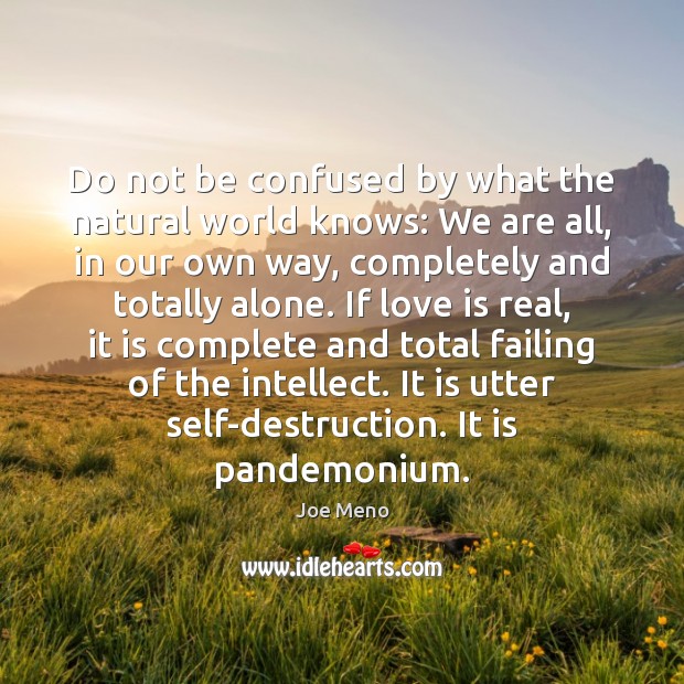 Do not be confused by what the natural world knows: We are Image