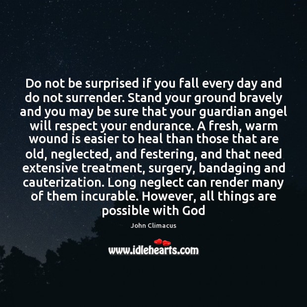 Do not be surprised if you fall every day and do not John Climacus Picture Quote