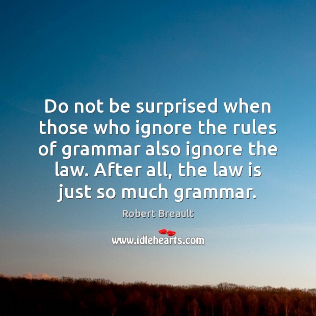 Do not be surprised when those who ignore the rules of grammar Robert Breault Picture Quote