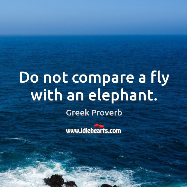 Do not compare a fly with an elephant. Greek Proverbs Image