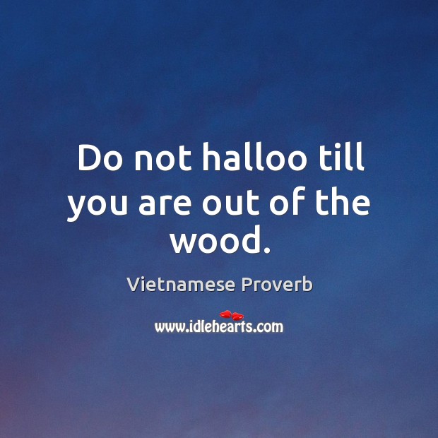 Do not halloo till you are out of the wood. Vietnamese Proverbs Image