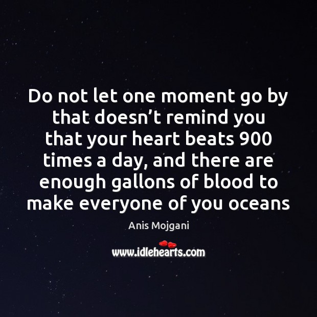 Do not let one moment go by that doesn’t remind you Anis Mojgani Picture Quote