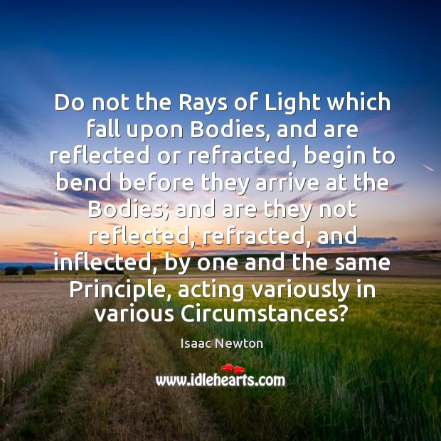 Do not the Rays of Light which fall upon Bodies, and are Isaac Newton Picture Quote