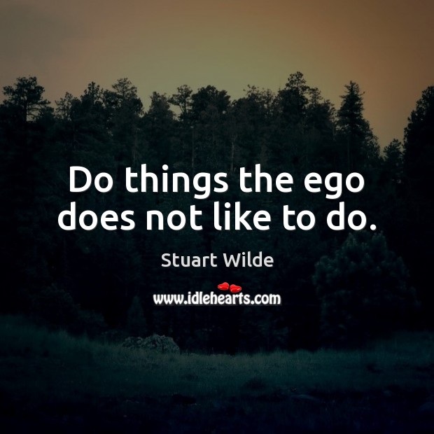 Do things the ego does not like to do. Stuart Wilde Picture Quote