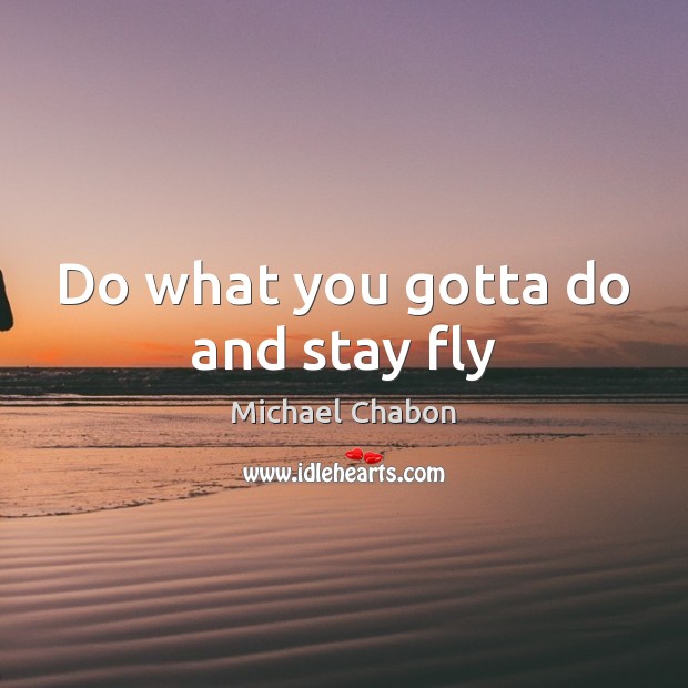 Do what you gotta do and stay fly Michael Chabon Picture Quote