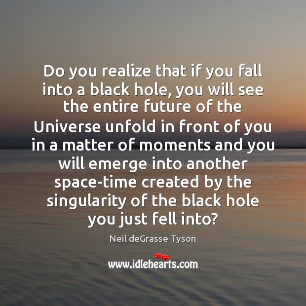 Do you realize that if you fall into a black hole, you Neil deGrasse Tyson Picture Quote