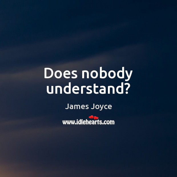Does nobody understand? James Joyce Picture Quote