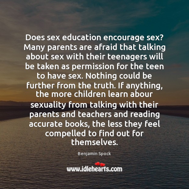 Does sex education encourage sex? Many parents are afraid that talking about Image