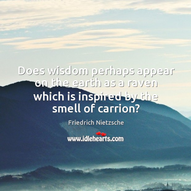 Does wisdom perhaps appear on the earth as a raven which is inspired by the smell of carrion? Image
