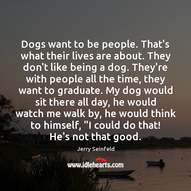 Dogs want to be people. That’s what their lives are about. They Image