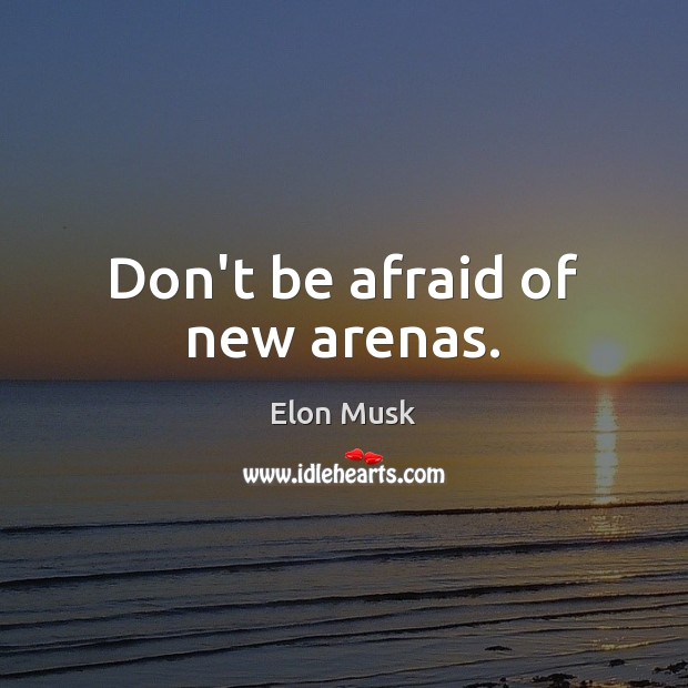 Don’t be afraid of new arenas. Elon Musk Picture Quote