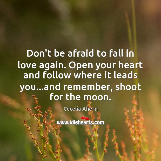 Don’t be afraid to fall in love again. Open your heart and Don’t Be Afraid Quotes Image