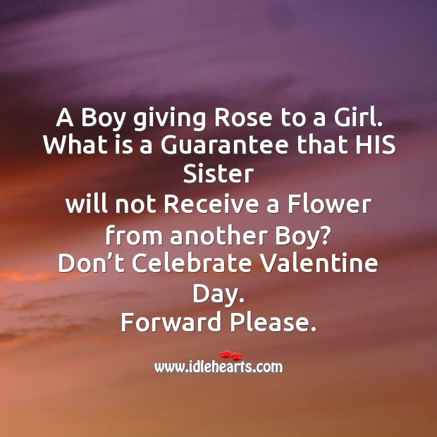 Don’t celebrate valentine day Valentine’s Day Messages Image