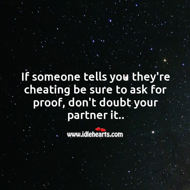 Don’t doubt your partner. Cheating Quotes Image