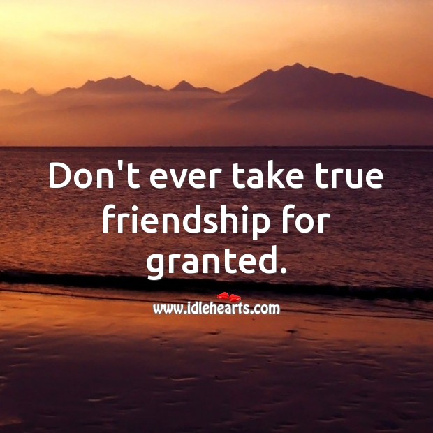 Don’t ever take true friendship for granted. True Friends Quotes Image
