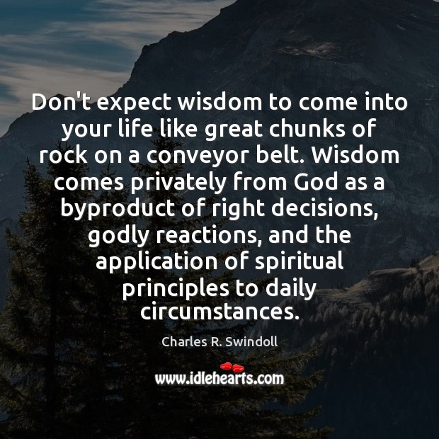 Don’t expect wisdom to come into your life like great chunks of Image