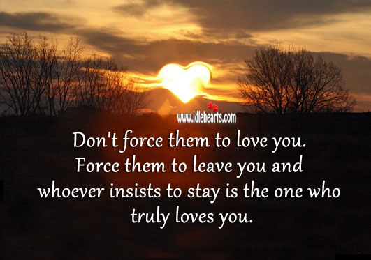 Don’t force them to love you True Love Quotes Image