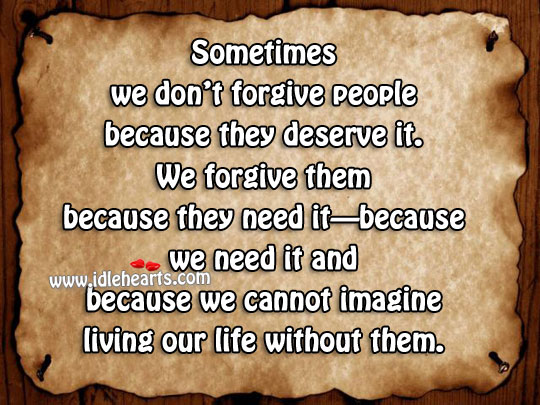 Sometimes we don’t forgive people Image