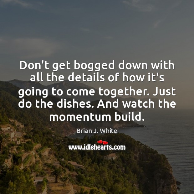 Don’t get bogged down with all the details of how it’s going Brian J. White Picture Quote