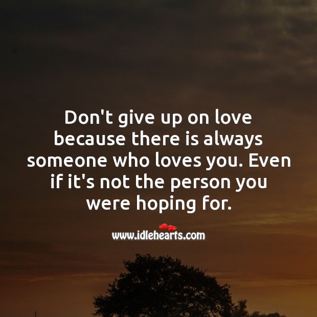 Don’t give up on love. Advice Quotes Image